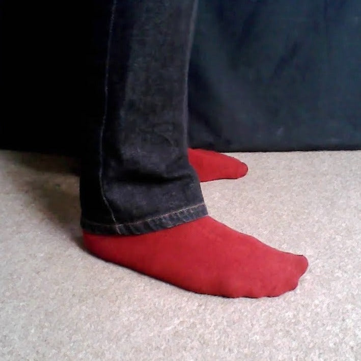 Solid Color Crew Cotton Dress Socks - Red