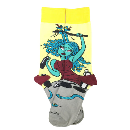Medusa Having a Bad Hair Day Socks (Adult Medium - Women's Shoe Sizes 5 - 10)