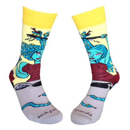 Medusa Having a Bad Hair Day Socks (Adult Medium - Women's Shoe Sizes 5 - 10)