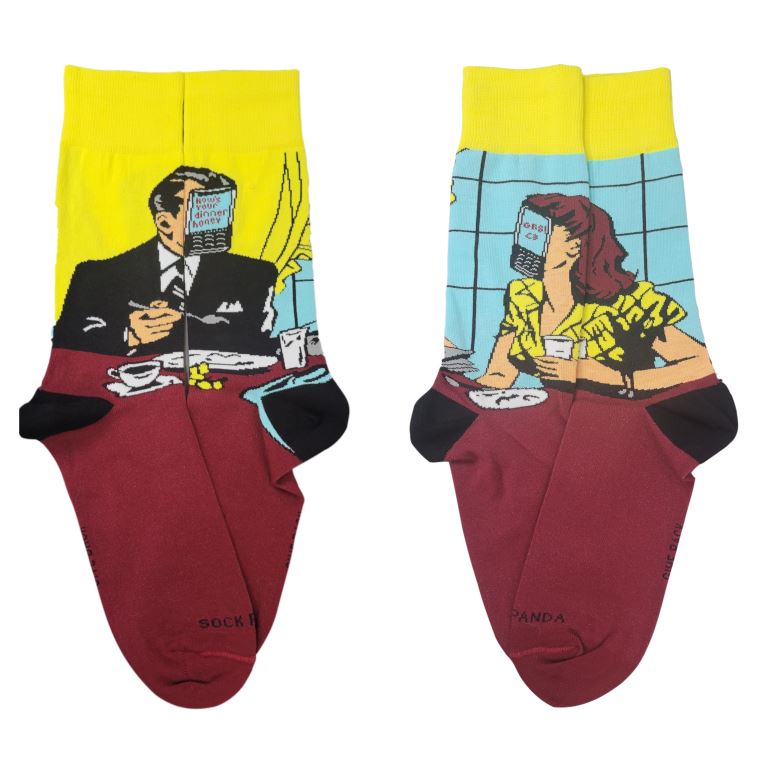 Modern Date and the New Normal Socks from the Sock Panda (Adult Large - Men's Shoe Sizes 8 - 12)
