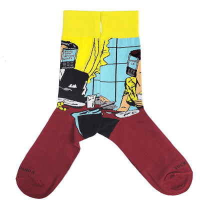 Modern Date and the New Normal Socks from the Sock Panda (Adult Large - Men's Shoe Sizes 8 - 12)