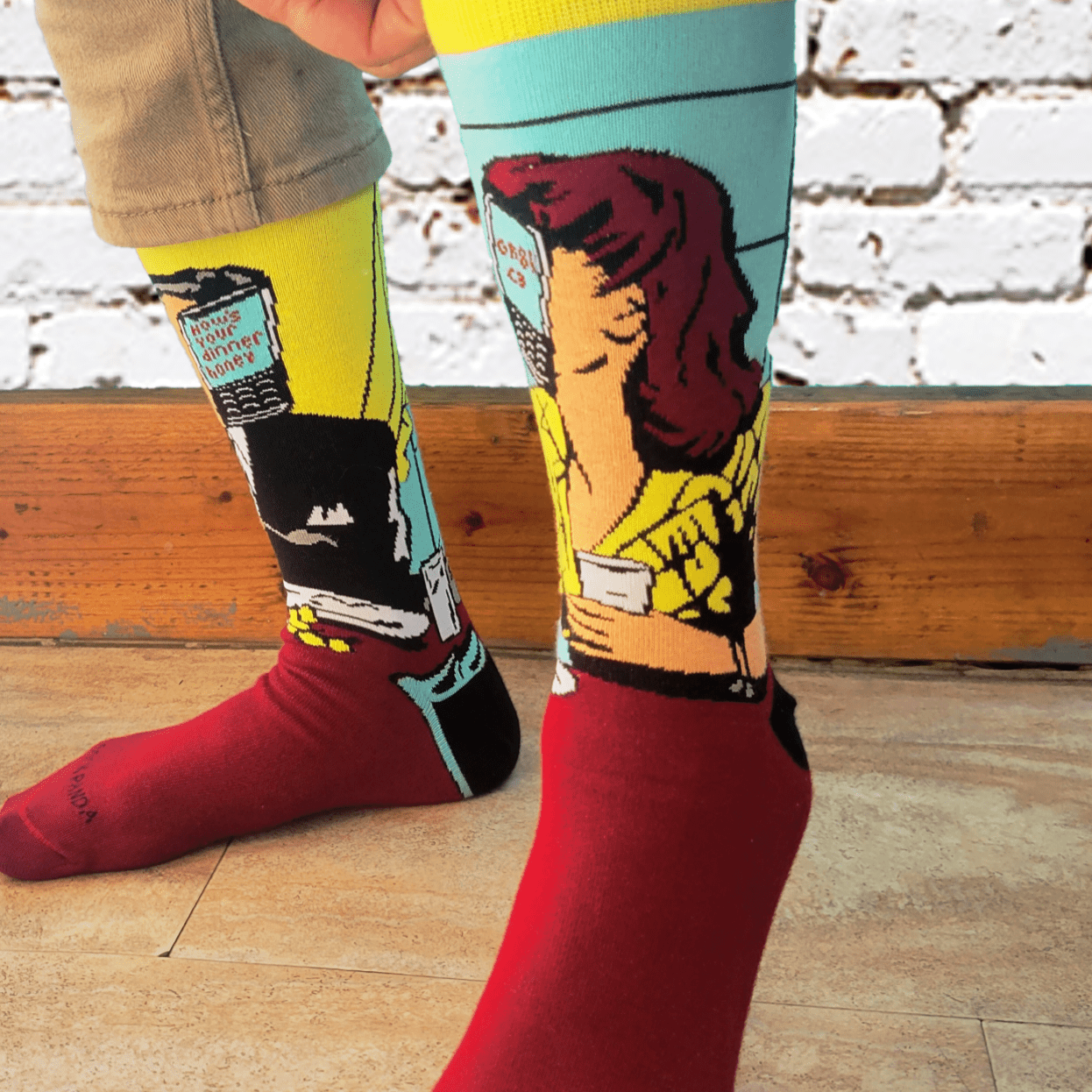 Modern Date and the New Normal Socks from the Sock Panda (Adult Large - Men's Shoe Sizes 8 - 12)