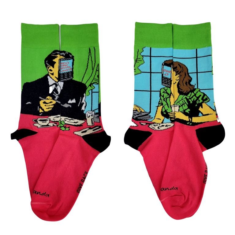 Modern Date and the New Normal Socks from the Sock Panda (Adult Medium - Women's Shoe Sizes 5 - 10)