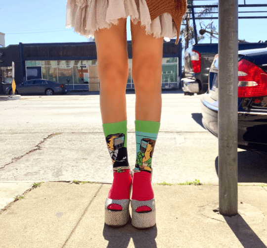 Modern Date and the New Normal Socks from the Sock Panda (Adult Medium - Women's Shoe Sizes 5 - 10)