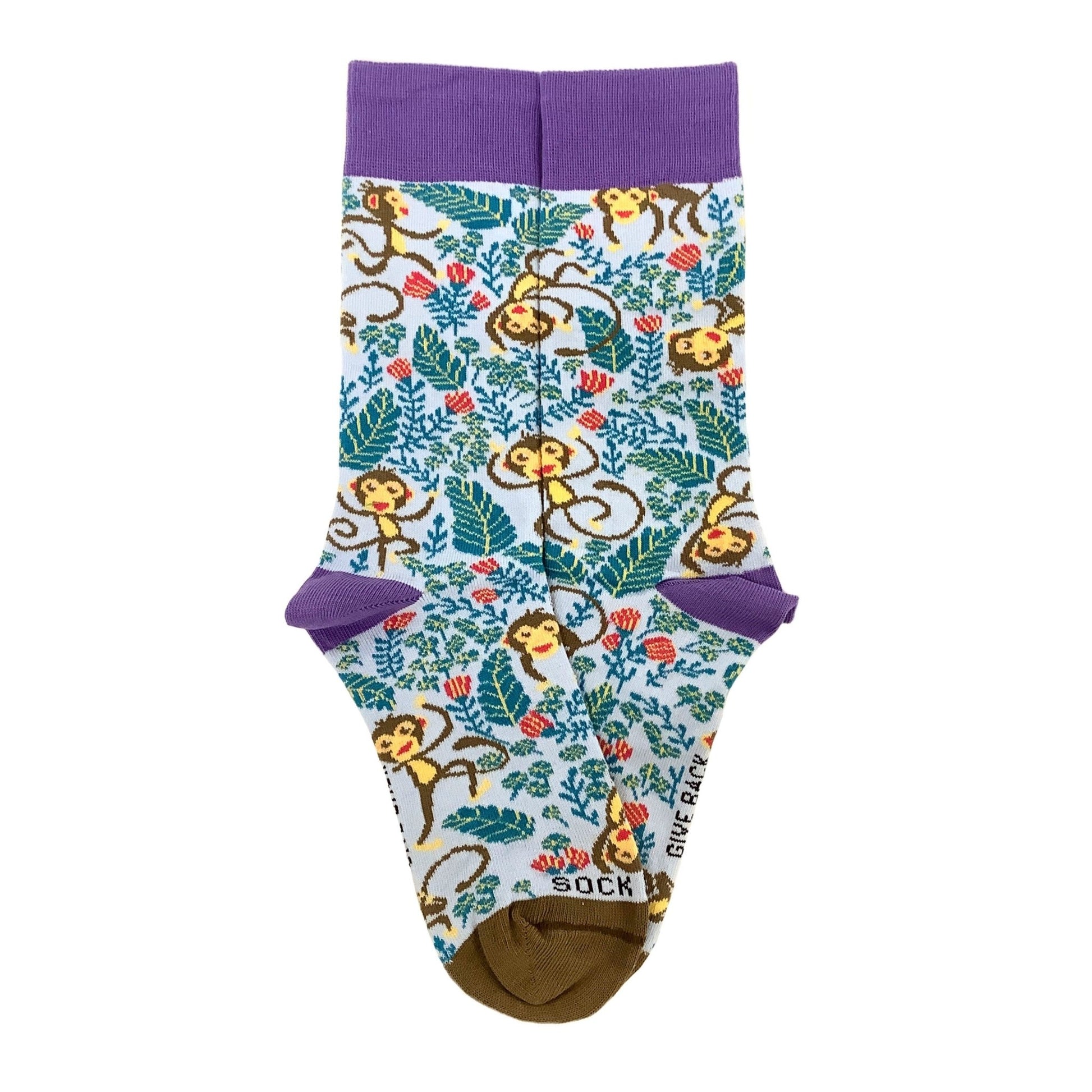 Monkey Playing Socks from the Sock Panda (Adult Small - Shoe Sizes 2 - 5)