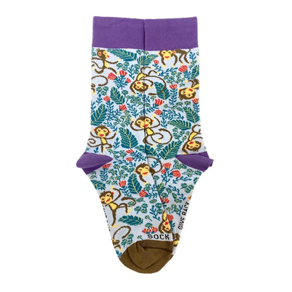 Monkey Playing Socks from the Sock Panda (Adult Small - Shoe Sizes 2 - 5)