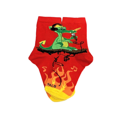 Music Dragon on Fire Socks (Ages 3 - 7) from the Sock Panda
