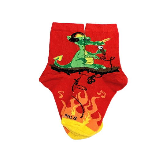 Music Dragon on Fire Socks (Ages 3 - 7) from the Sock Panda