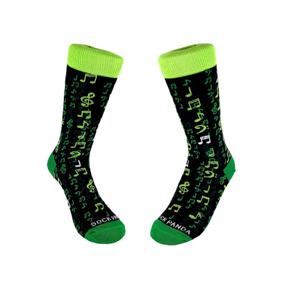 Music Note Matrix Socks from the Sock Panda (Adult Small - Shoe Sizes 2 - 5)