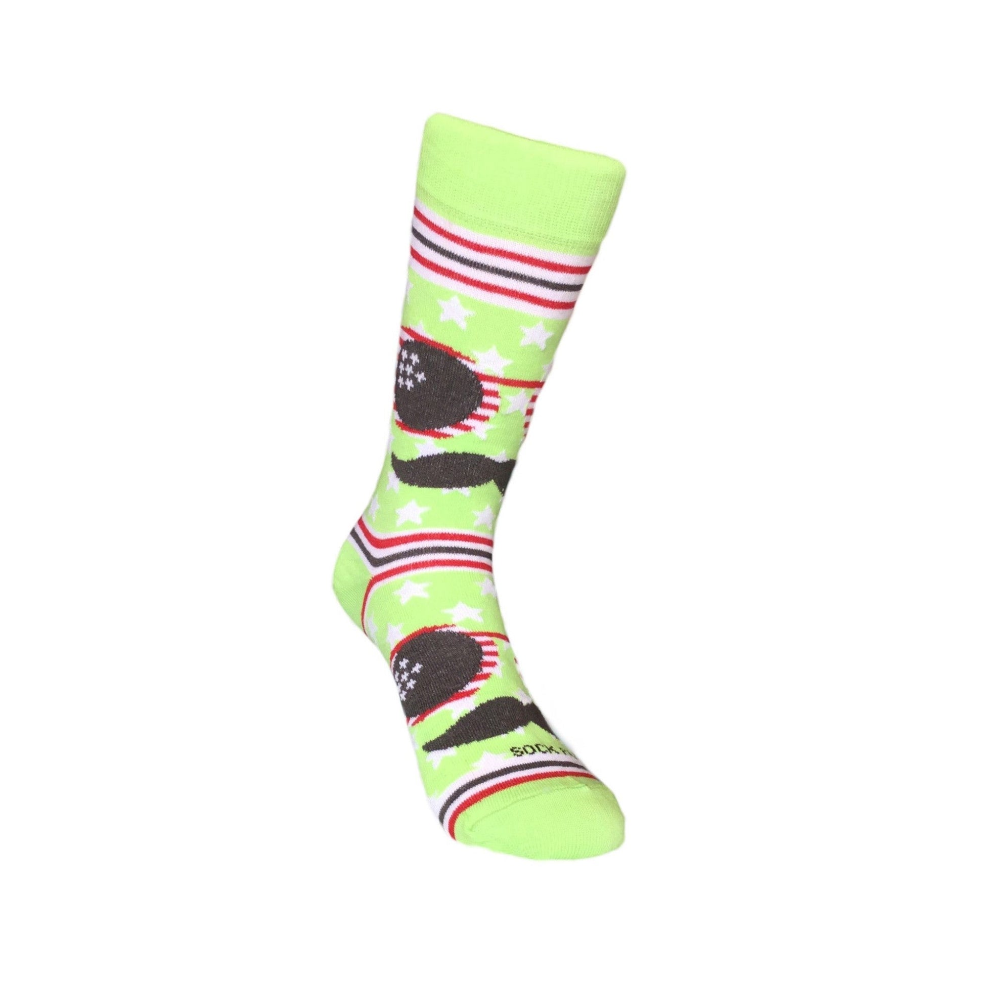 Mustache and Sunglasses Socks (Adult Small - Shoe Sizes 2 - 5)