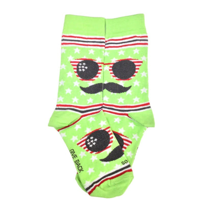 Mustache and Sunglasses Socks (Adult Small - Shoe Sizes 2 - 5)