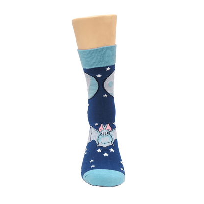 Night Bat Under the Moon Socks (Adult Medium - Women's Shoe Sizes 5 - 10)