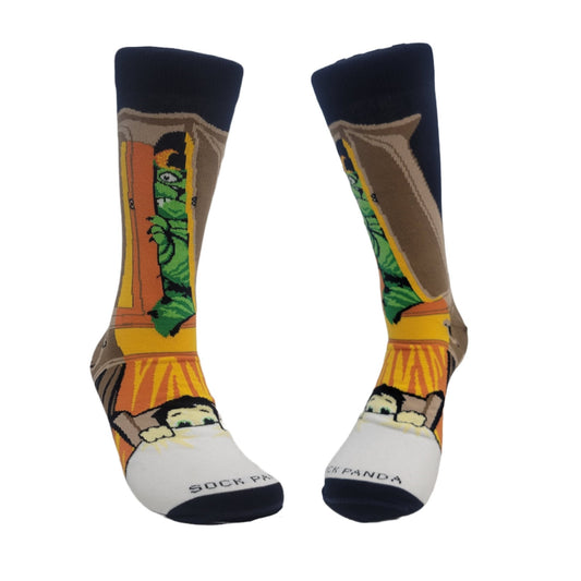Nightmare Monster in the Closet Socks from the Sock Panda (Adult Large - Men's Shoe Sizes 8 - 12)