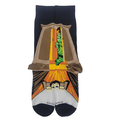Nightmare Monster in the Closet Socks from the Sock Panda (Adult Large - Men's Shoe Sizes 8 - 12)
