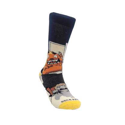 Nightmare Monster in the Closet Socks from the Sock Panda (Adult Small - Shoe Sizes 2 - 5)
