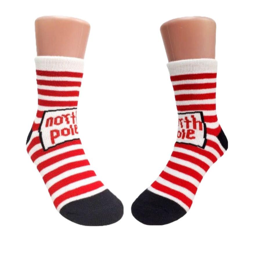 North Pole Striped Kids Socks (Ages 6 mo. to 7 yr)