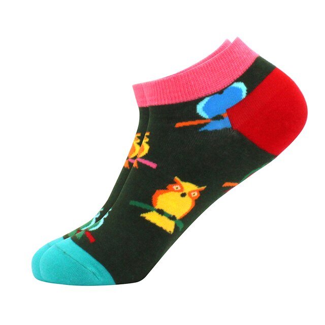 Owl Pattern Ankle Socks (Adult Medium - Women's Shoe Sizes 5 - 10)