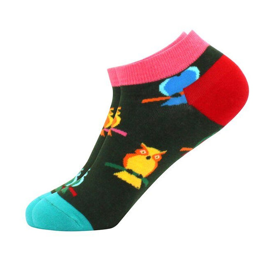 Owl Pattern Ankle Socks (Adult Medium - Women's Shoe Sizes 5 - 10)