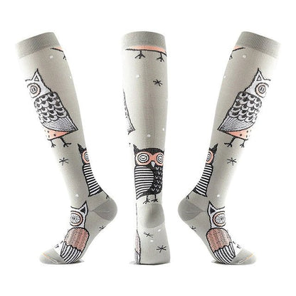 Owl Print Knee High (Compression Socks)