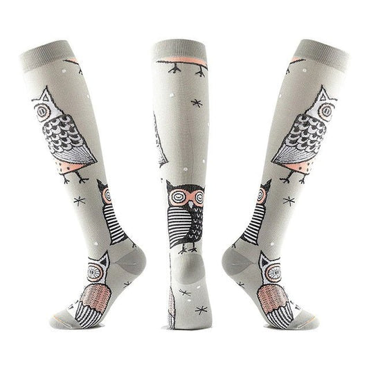 Owl Print Knee High (Compression Socks)