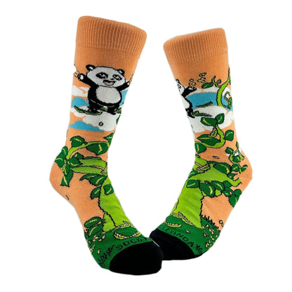 Panda and the Beanstalk Socks from the Sock Panda (Adult Small - Shoe Sizes 2 - 5)