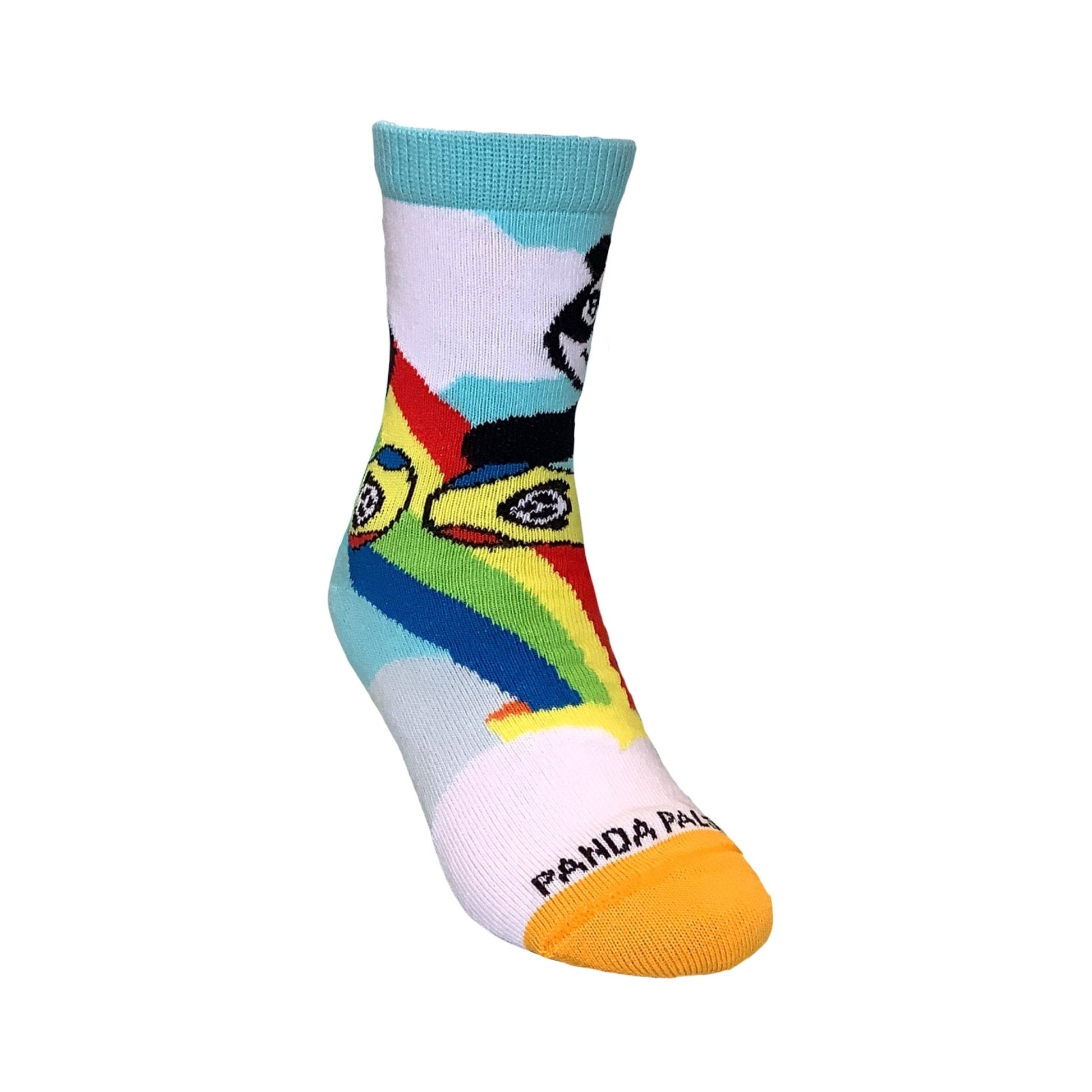 Panda Hugging Rainbow Socks from the Sock Panda (Ages 3 - 7)