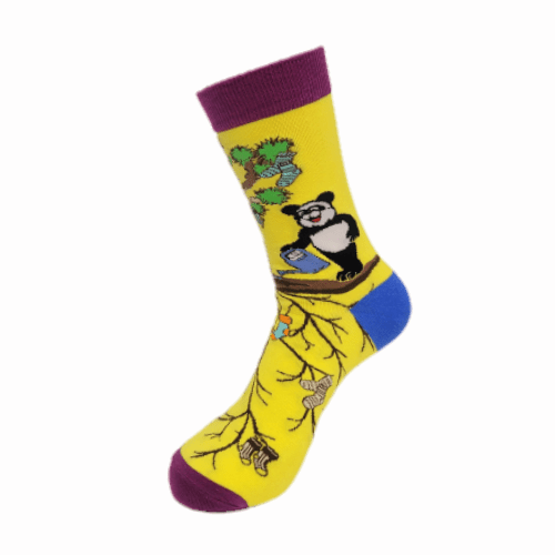 Pandas Watering the Sock Joshua Tree from the Sock Panda (Adult Medium - Women's Shoe Sizes 5 - 10)