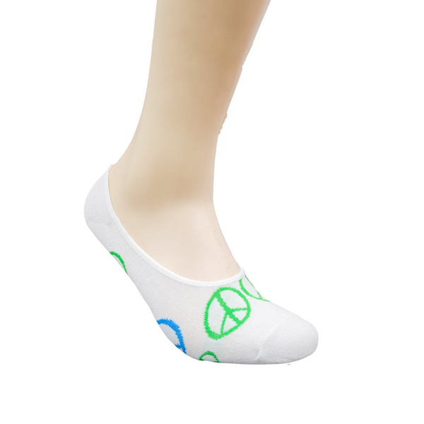 Peace Sign No Show Liner Socks for Women