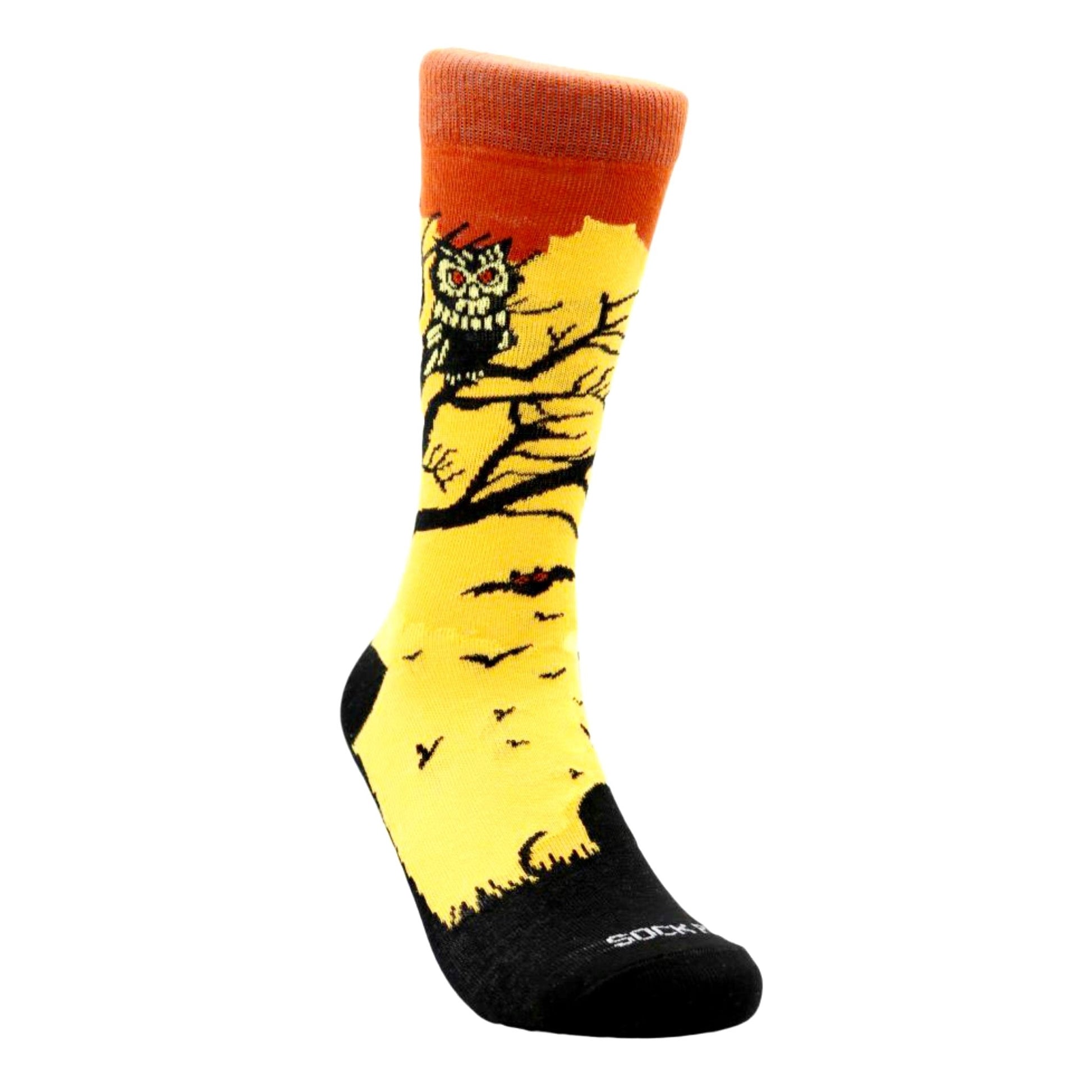 Pensive Owl Resting in a Tree Socks (Adult Small - Shoe Sizes 2 - 5)