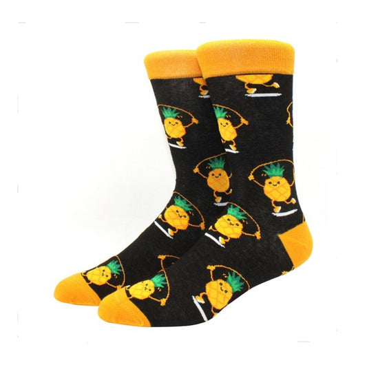 Pineapple Jumping Rope Socks from the Sock Panda (Adult Large - Men's Shoe Sizes 8 - 12)