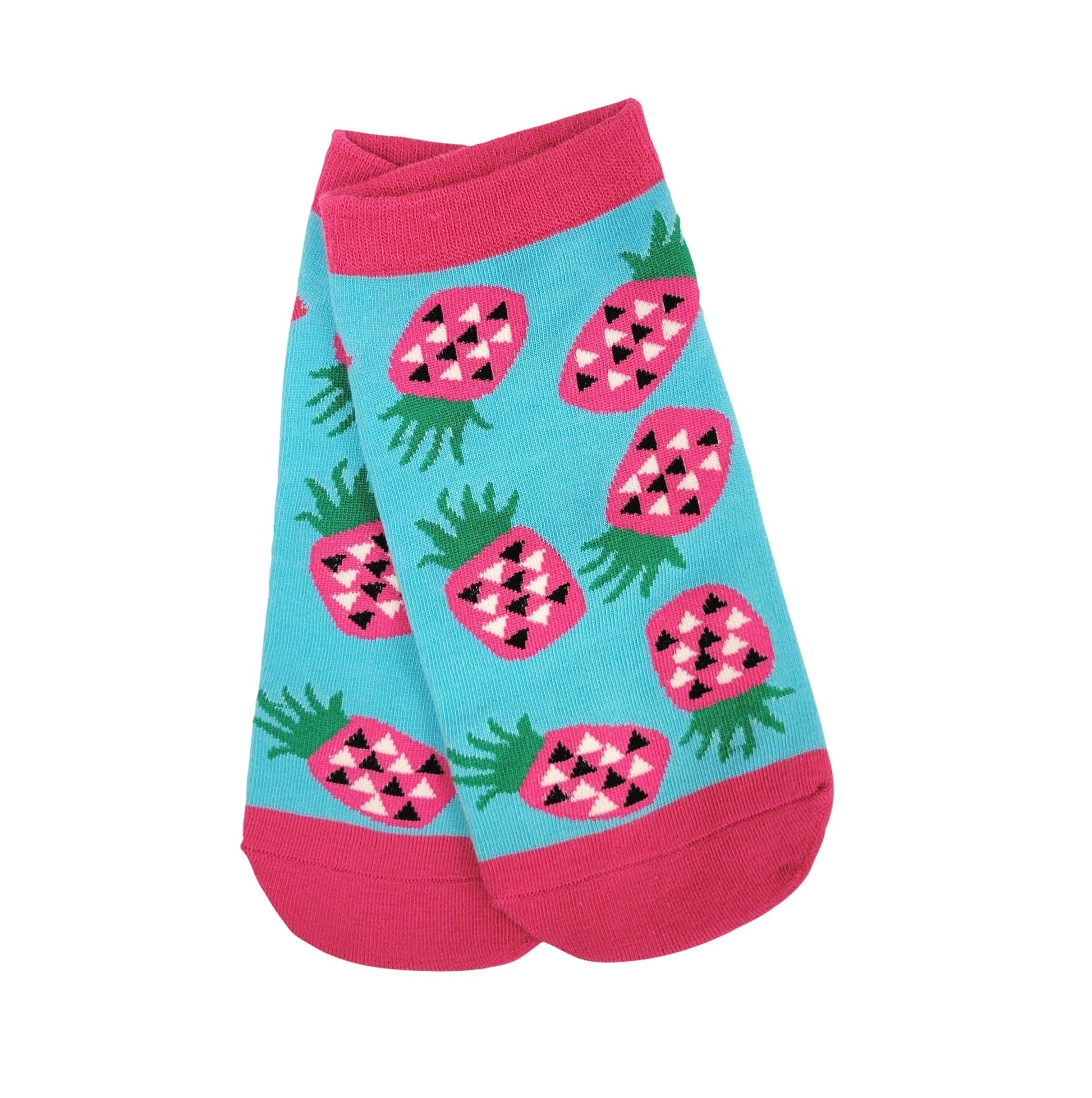 Pineapple Patterned Ankle Socks (Adult Medium - Women's Shoe Sizes 5 - 10)