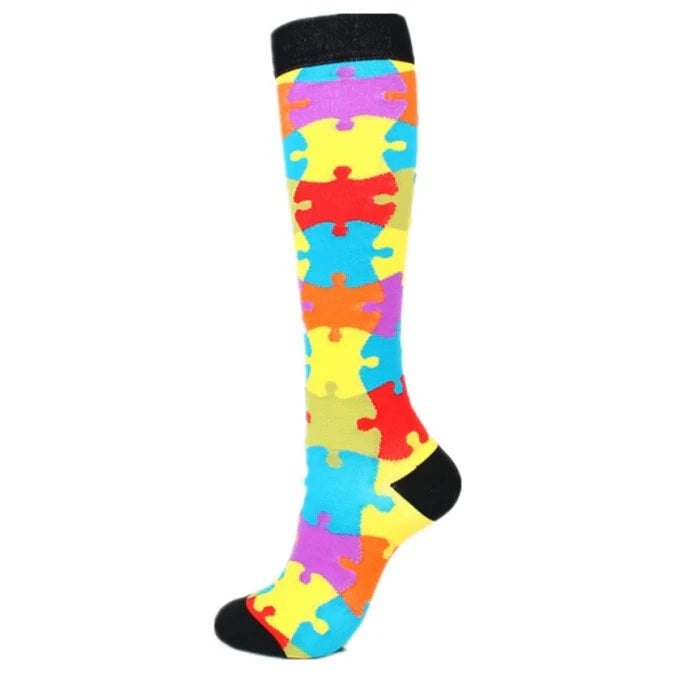 Puzzle Pattern Knee High (Compression Socks)
