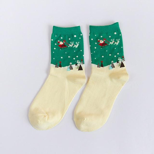 Santa Claus with his Reindeer Socks (Adult Medium)