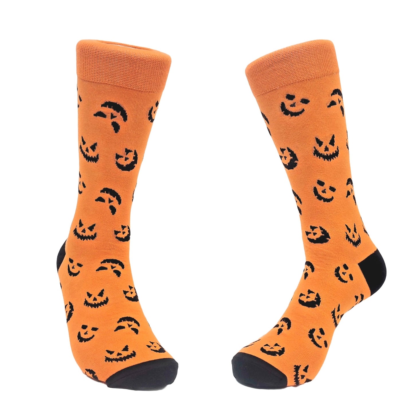 Pumpkin Face Patterned Socks (Adult Large - Men's Shoe Sizes 8 - 12)