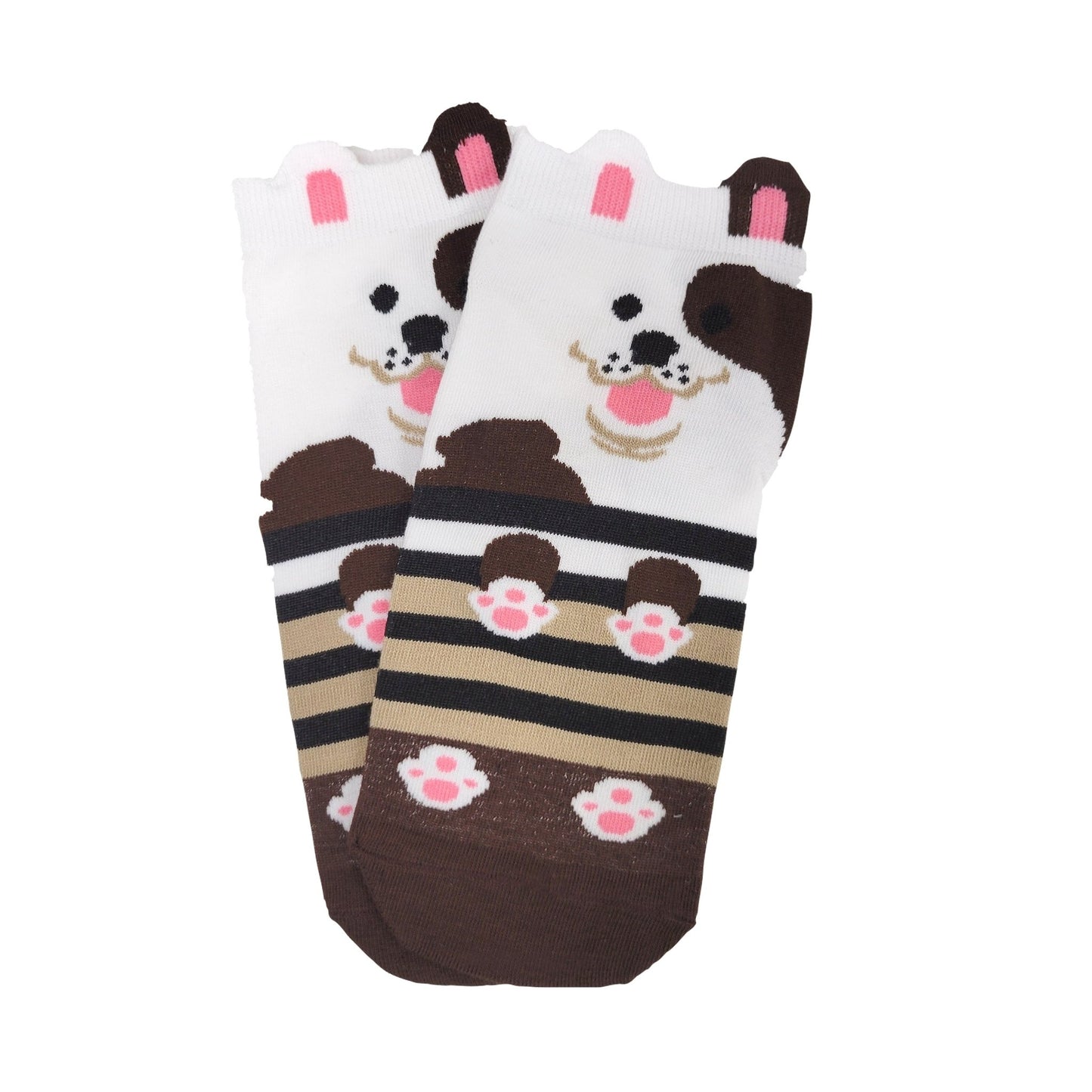 Puppy Dog Ankle Socks (Adult Medium - Women Shoe Sizes 5 - 10) - 5 Pack
