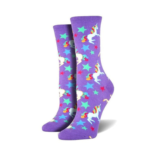 Purple Unicorns Socks (Adult Medium - Women's Shoe Sizes 5 - 10)