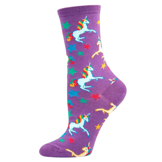 Purple Unicorns Socks (Adult Medium - Women's Shoe Sizes 5 - 10)