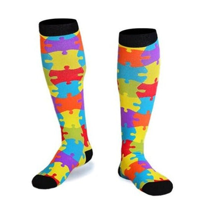 Puzzle Pattern Knee High (Compression Socks)