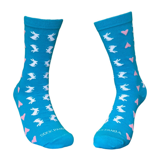 Rabbits and Hearts Patterned Socks from the Sock Panda (Adult Medium - Women's Shoe Sizes 5 - 10)