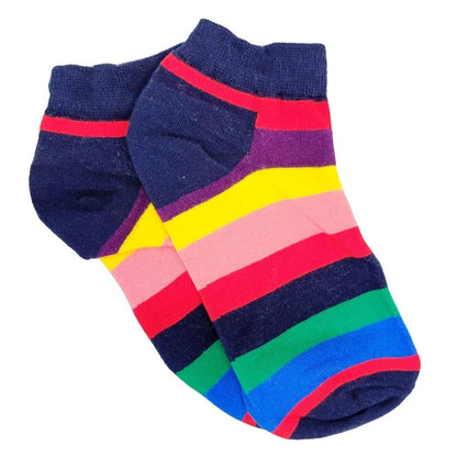 Rainbow Striped Ankle Socks (Adult Medium - Women's Shoe Sizes 5 - 10)