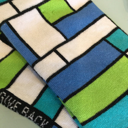 Rectangle Block Pattern Socks for Tweens