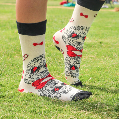 Reflective Lion Wearing Lightning Bolt Sunglasses Socks