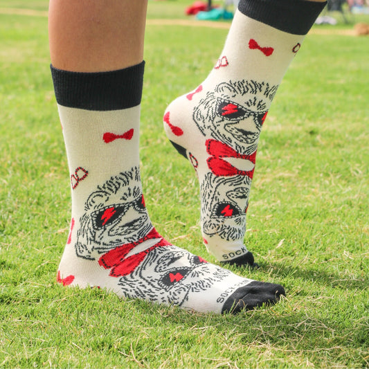 Reflective Lion Wearing Lightning Bolt Sunglasses Socks