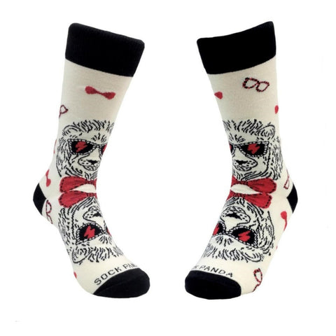 Reflective Lion Wearing Lightning Bolt Sunglasses Socks