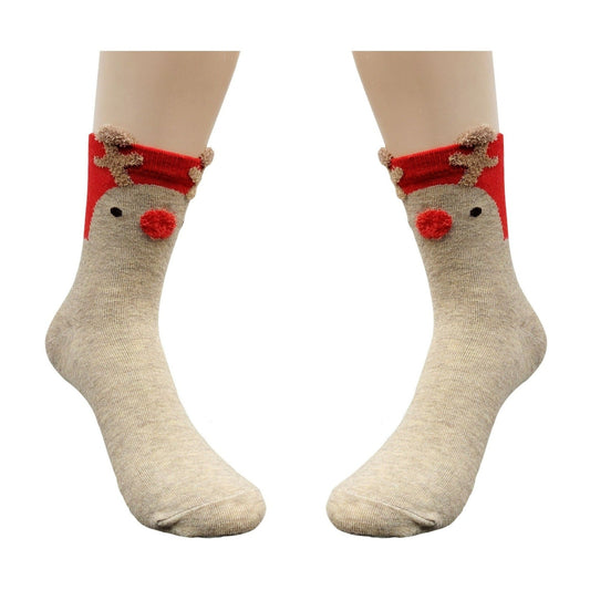 Reindeer Socks from the Sock Panda - Short Socks (Adult Small - Shoe Sizes 2 - 5)