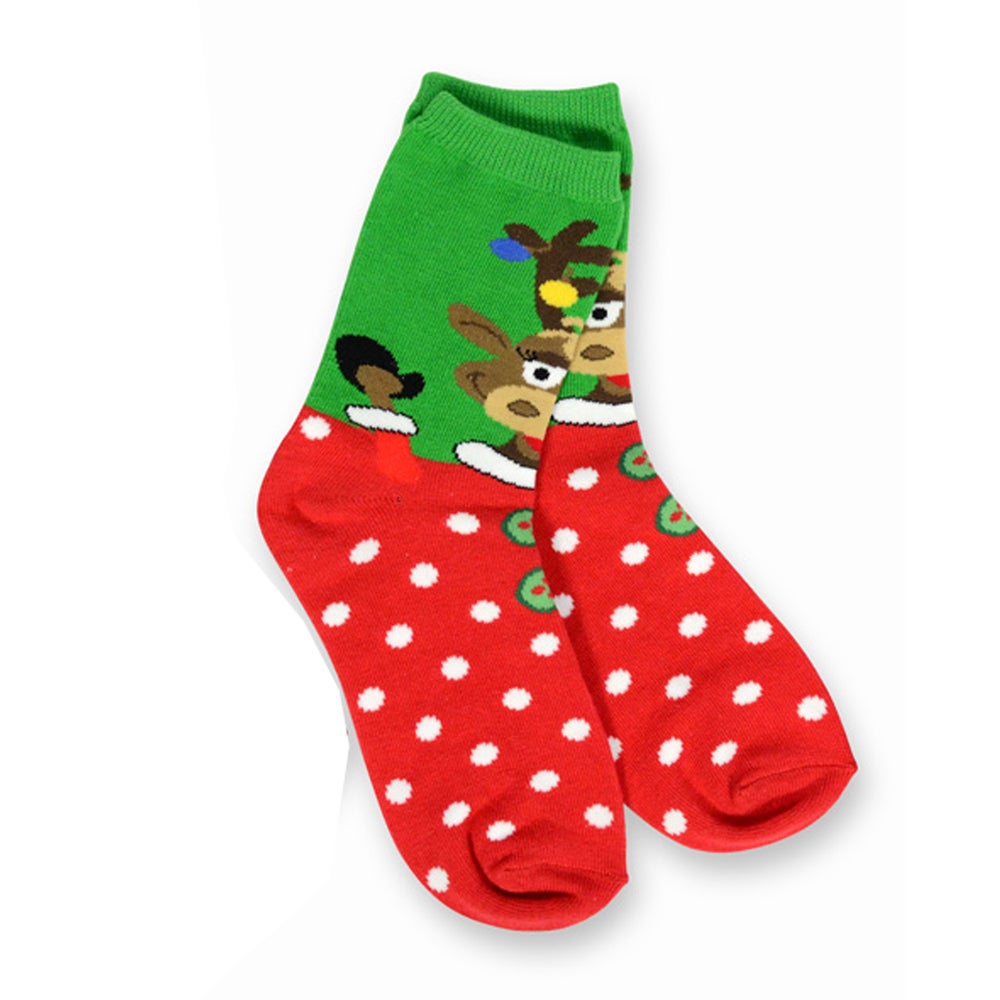 Holiday Reindeer Socks for Kids (Ages 1-7)