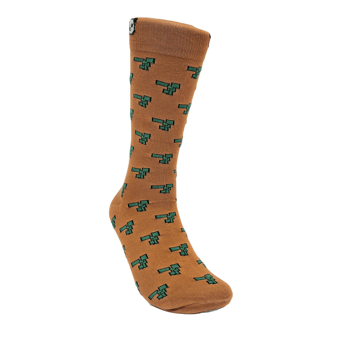 Rust Colored Rectangle Patterned Socks from the Sock Panda