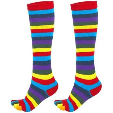Purple Rainbow Knee High Socks (Toe Socks)