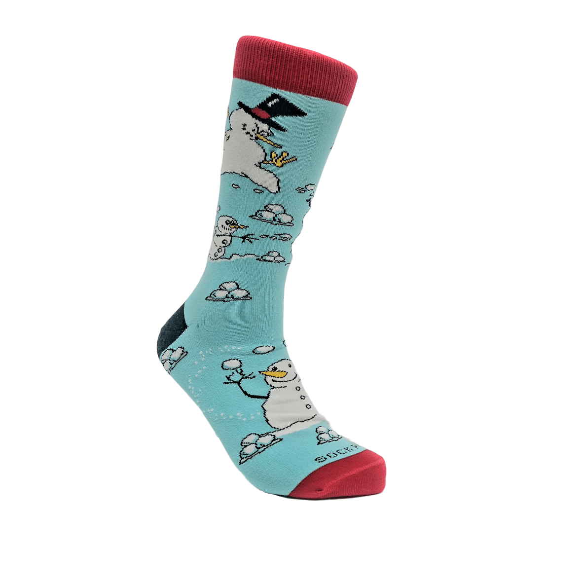 Snowman Snowball Fight Socks from the Sock Panda (Adult Large)
