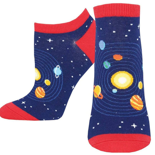 Solar System "All Systems Go" Ankle Socks (Adult Large - Men's Shoe Sizes 8 - 12)